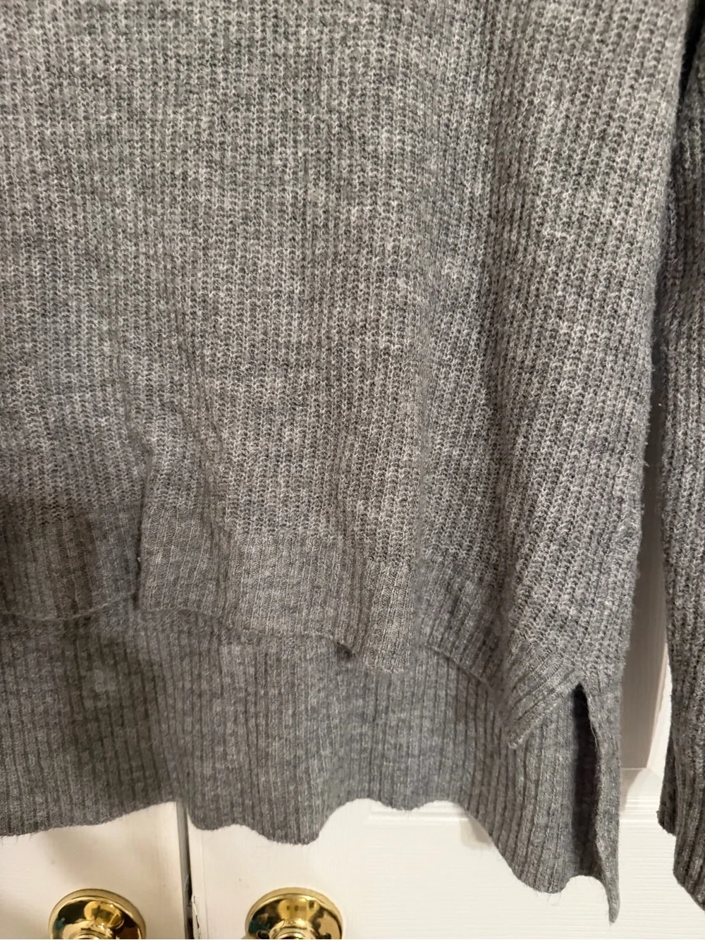 Ambiance Gray Ribbed Crewneck Sweater